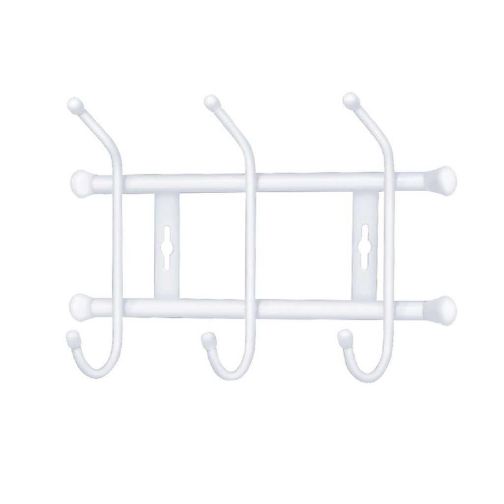 Вешалка настенная Nika ВН5/МБ, 3 крючка, порошковое покрытие, матово-белая 6.7х18х48.5 см