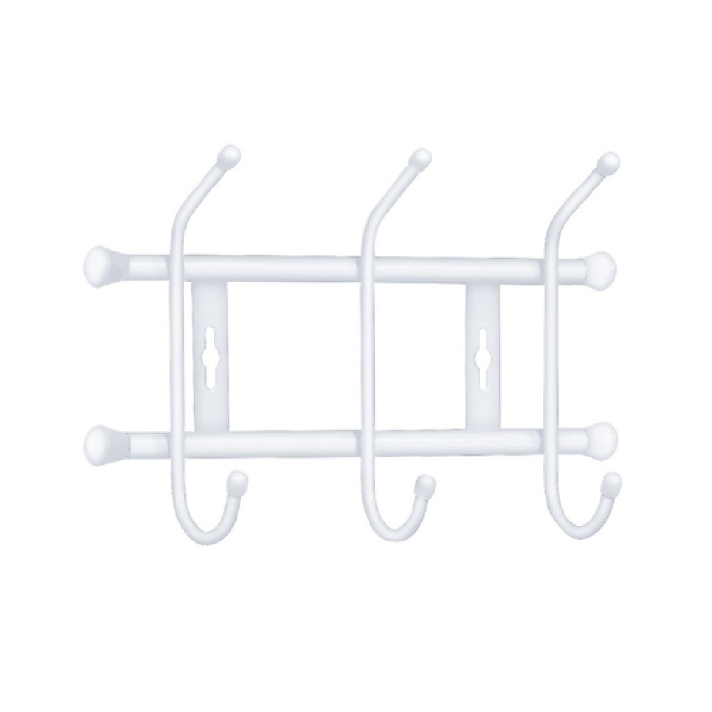 Вешалка настенная Nika ВН5/МБ, 3 крючка, порошковое покрытие, матово-белая 6.7х18х48.5 см