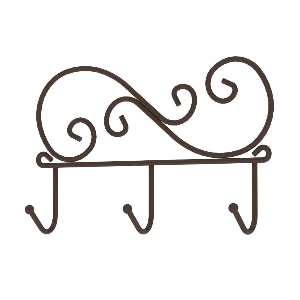 Вешалка настенная ЗМИ ВН 275 К Кружева, 3 крючка, коричневая 40х130х200 мм