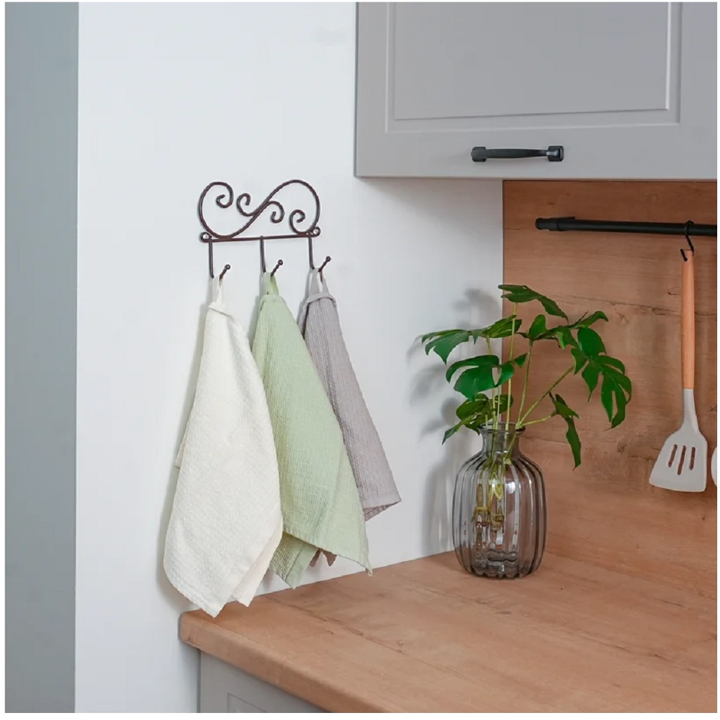 Вешалка настенная ЗМИ ВН 275 К Кружева, 3 крючка, коричневая 40х130х200 мм