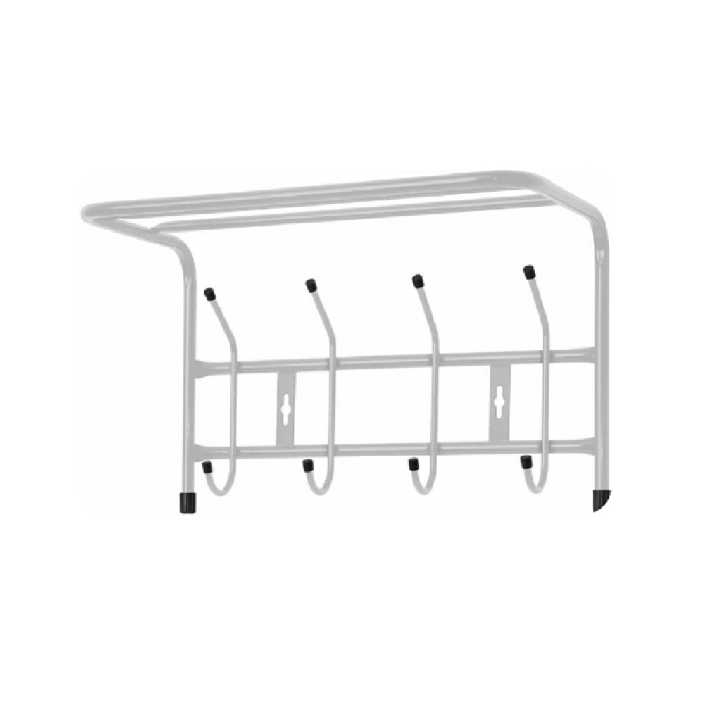 Вешалка настенная с полкой Nika ВП4/МС 4 крючка, матово-серая 24.5х26.5х40.5 см