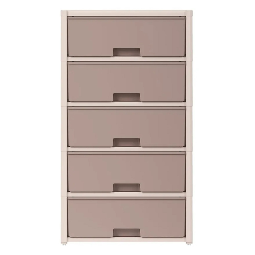 Комод Альтернатива Колорит пластиковый, 5-ти секционный, бежевый 39х56х100 см