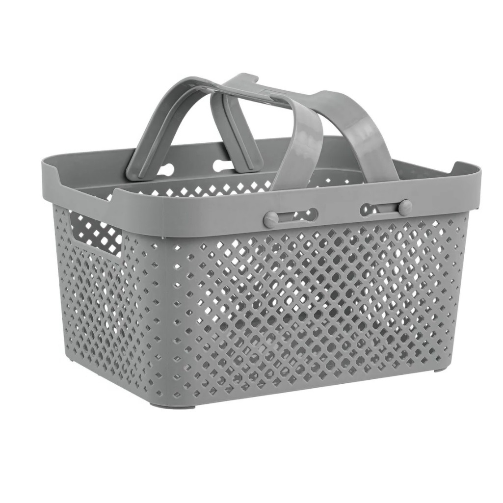 Корзина для хранения Plast Team Melange Stockholm, с ручками, серый шторм, 5 л