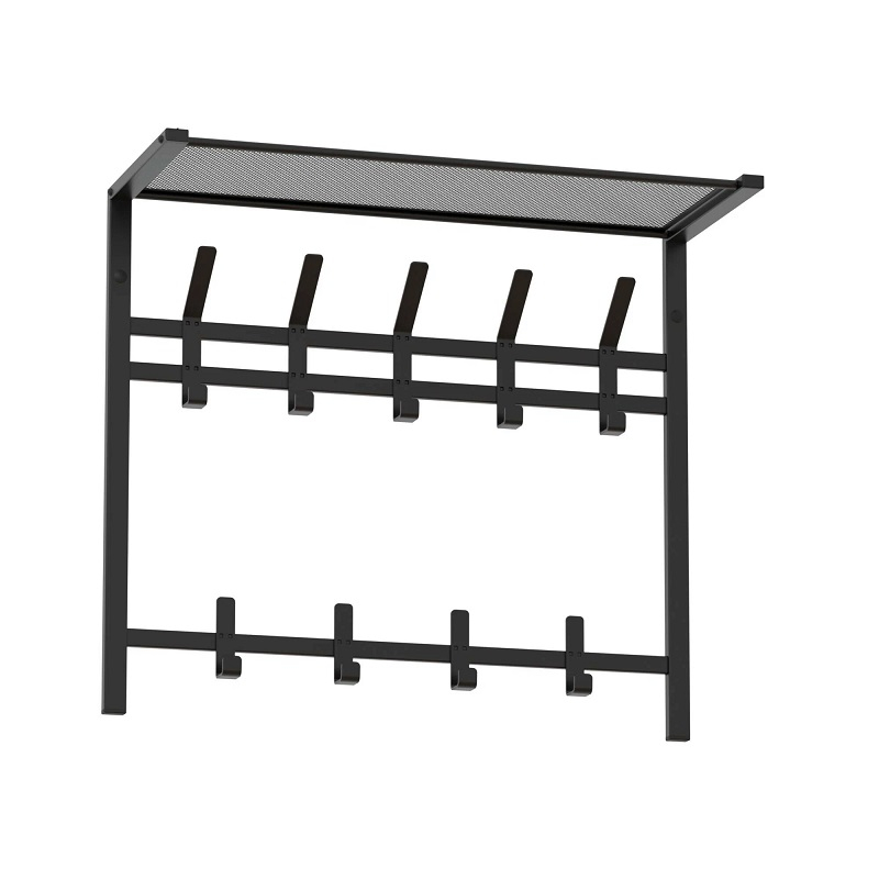 Вешалка настенная с полкой ЗМИ Торонто 22, 9 крючков, 67 x 27 x 58,5 см, черный ВСПТ22Ч