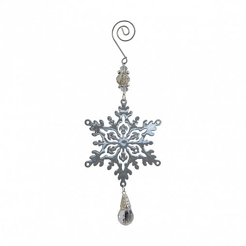 Украшение новогоднее Снежинка 8,5х10 см серебро Волшебная страна