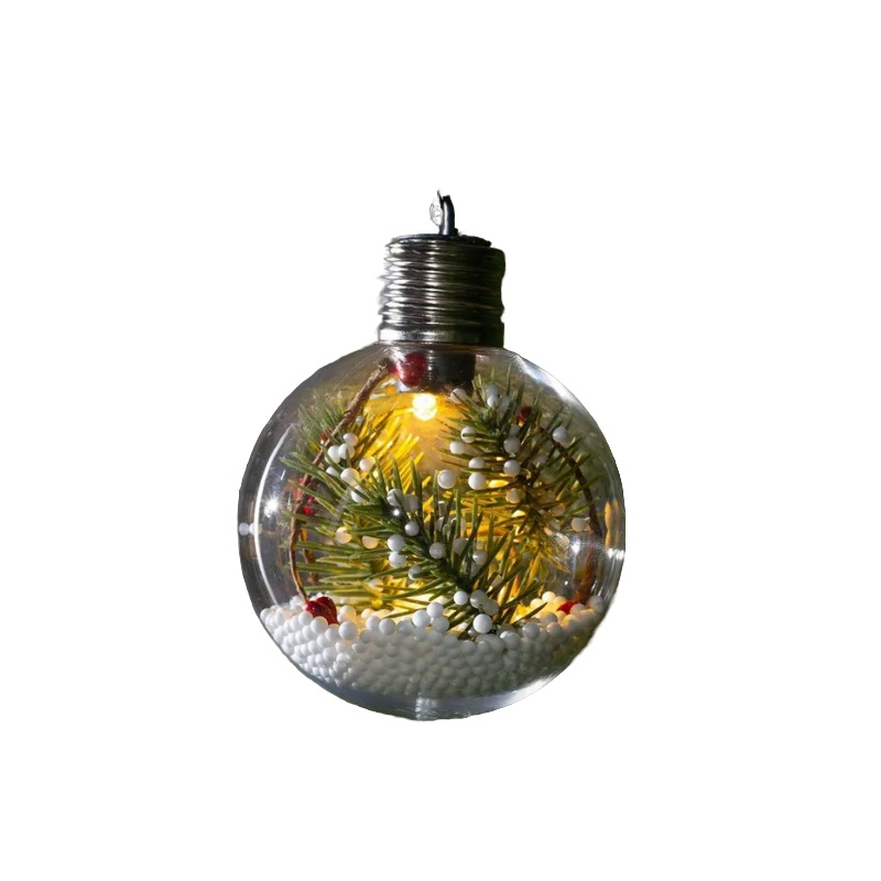 Ёлочный шар Ветка ели, батарейки, 1 LED, свечение тёплое белое