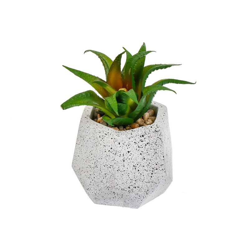 Цветок искусственный декоративный Суккулент в кашпо 10х11х13.5см