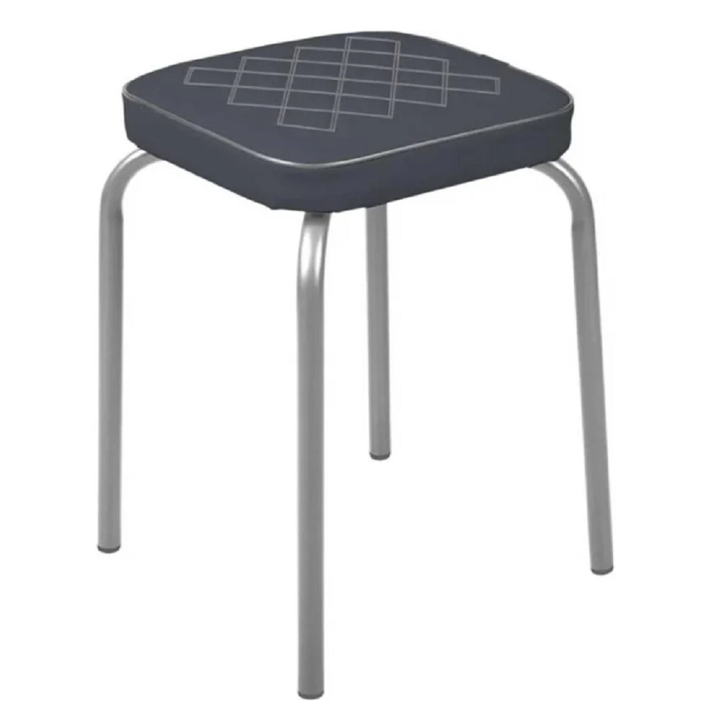 Табурет Nika Haushalt НТ3/SL, мягкое квадратное сиденье, 32х32 см, серый