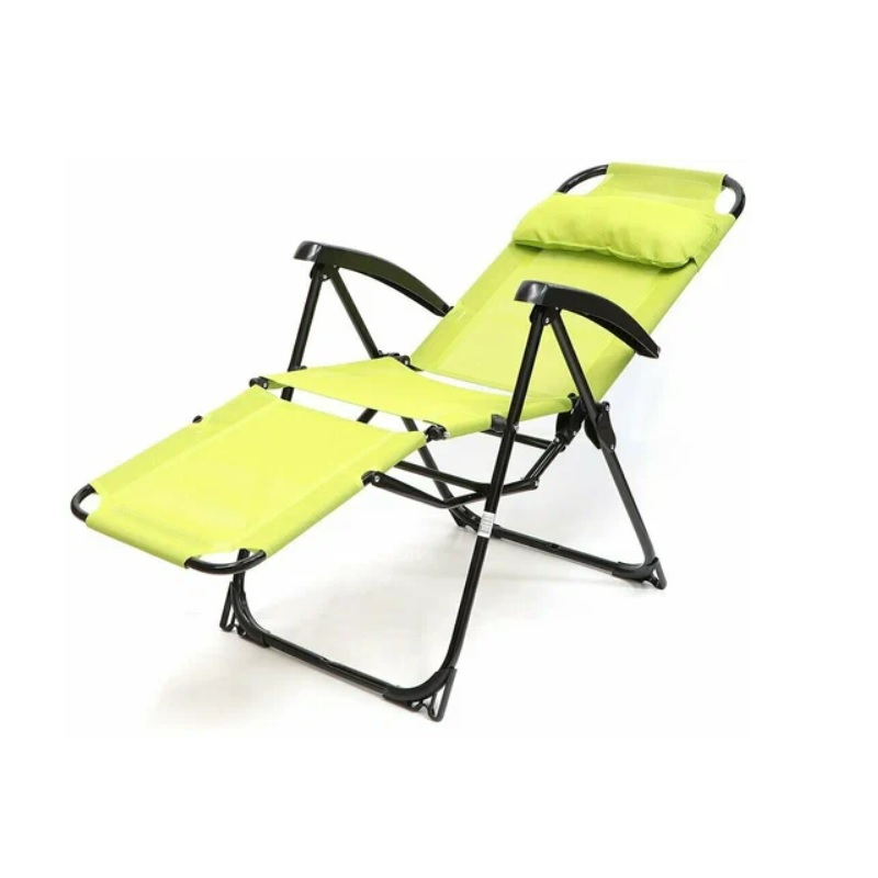 Кресло-шезлонг складное, лимонное Nika, с подножкой