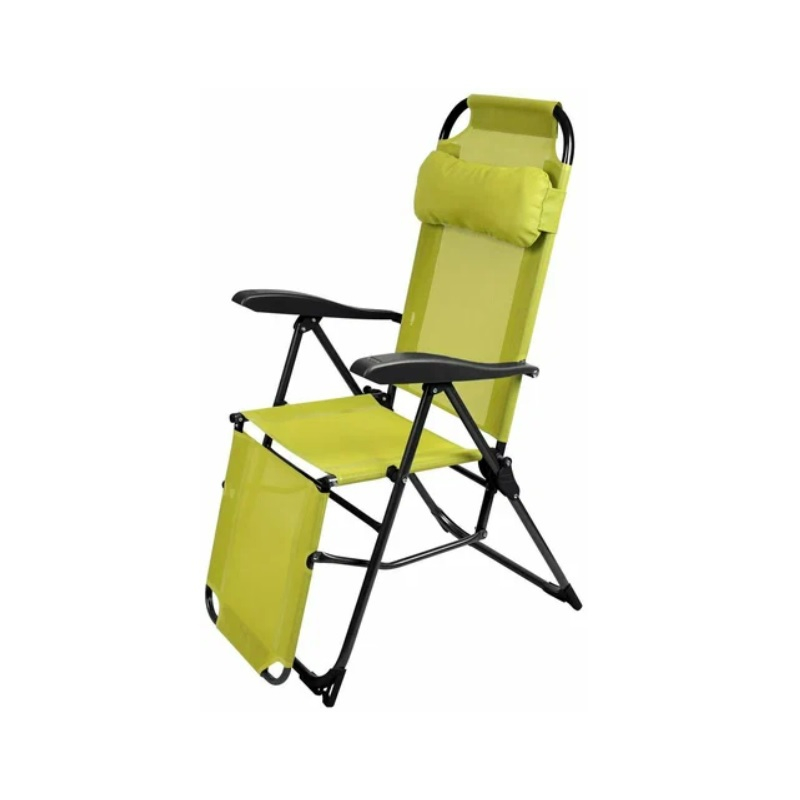 Кресло-шезлонг складное, лимонное Nika, с подножкой