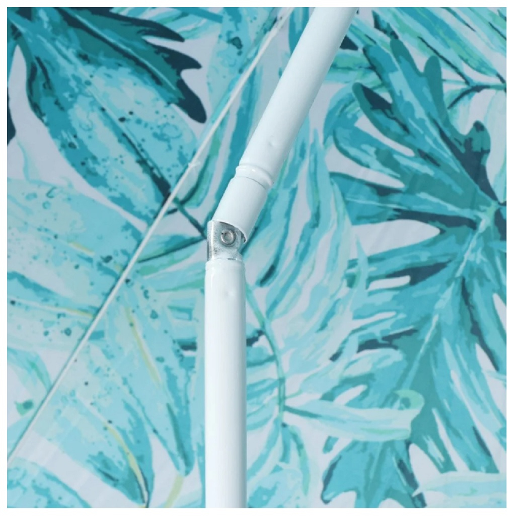 Зонт пляжный Тропические листья LG07/2 200 см, с наклоном, 8 спиц для защиты от солнца