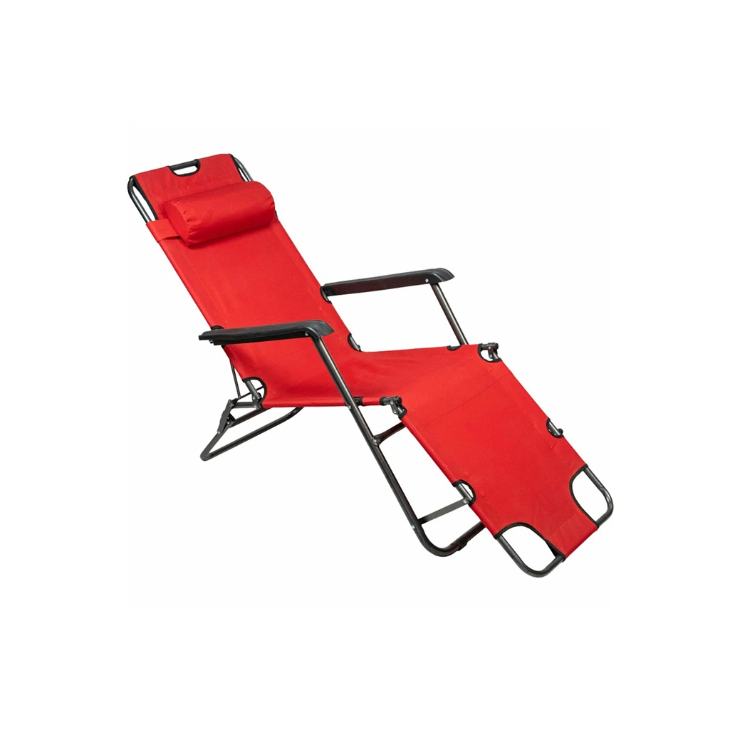 Кресло-шезлонг складное Ecos CHO-153 с подлокотниками, красное