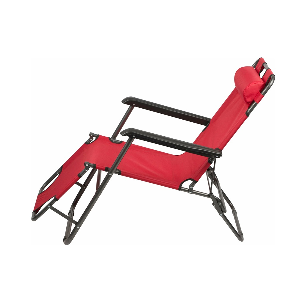 Кресло-шезлонг складное Ecos CHO-153 с подлокотниками, красное