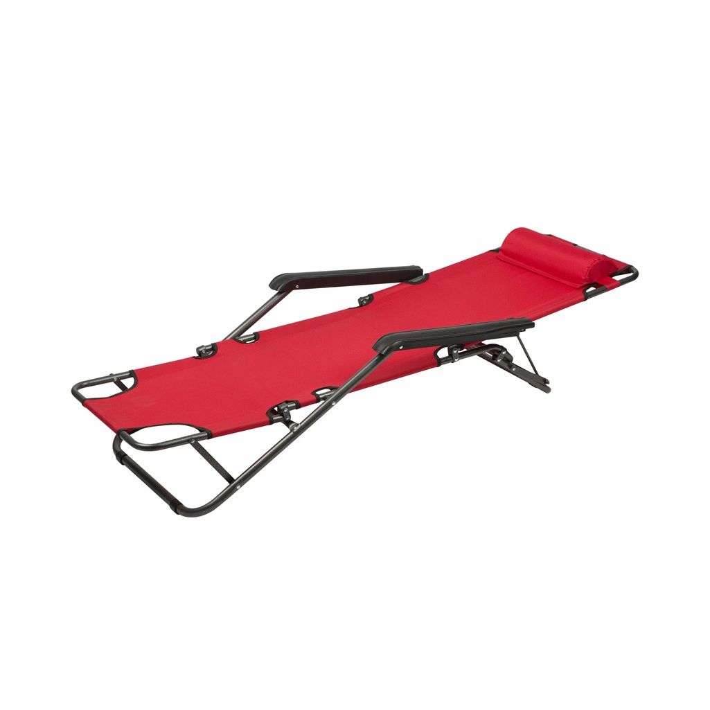 Кресло-шезлонг складное Ecos CHO-153 с подлокотниками, красное