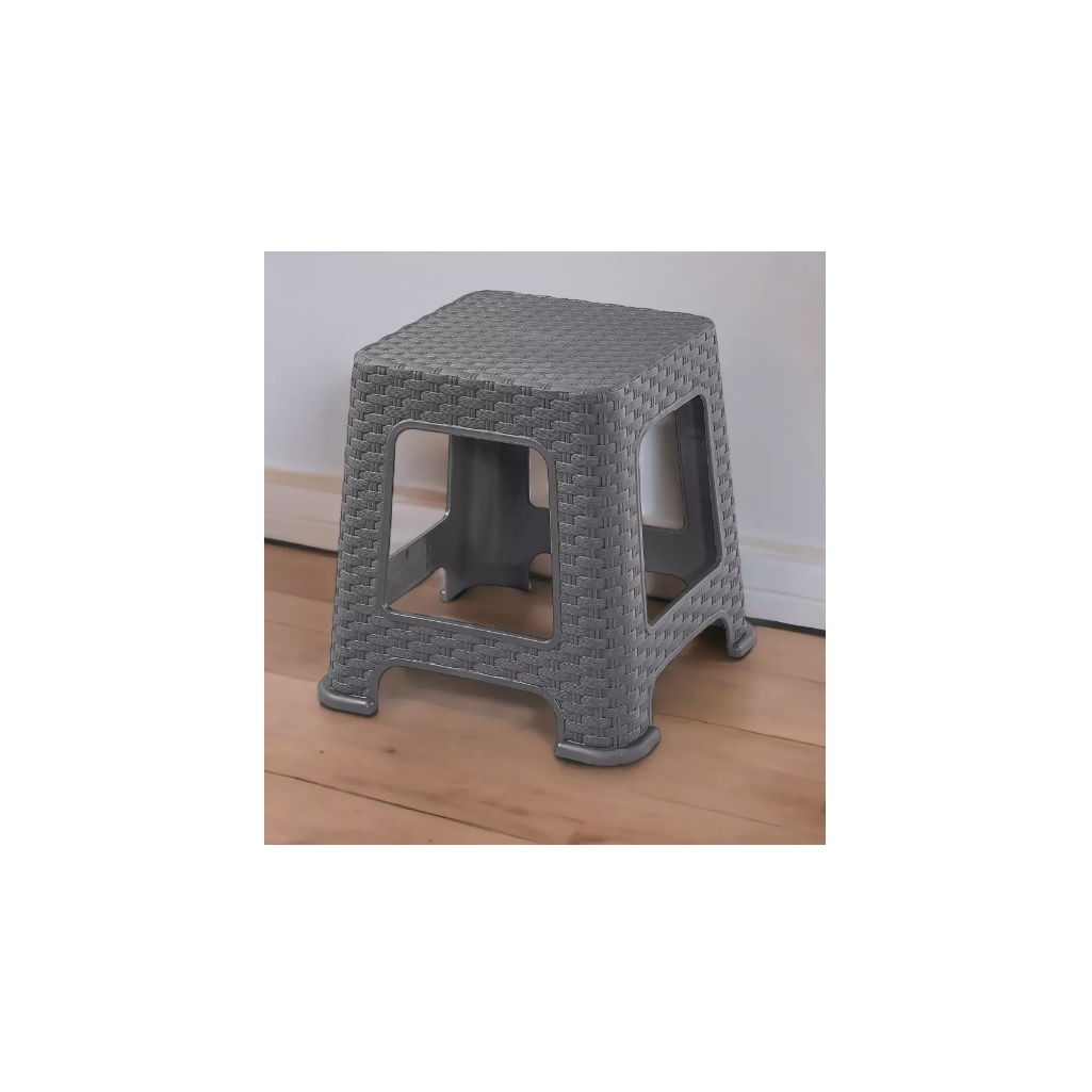 Табурет Violet Ротанг, пластиковый, малый, серый, 33.7x33.7x33 см