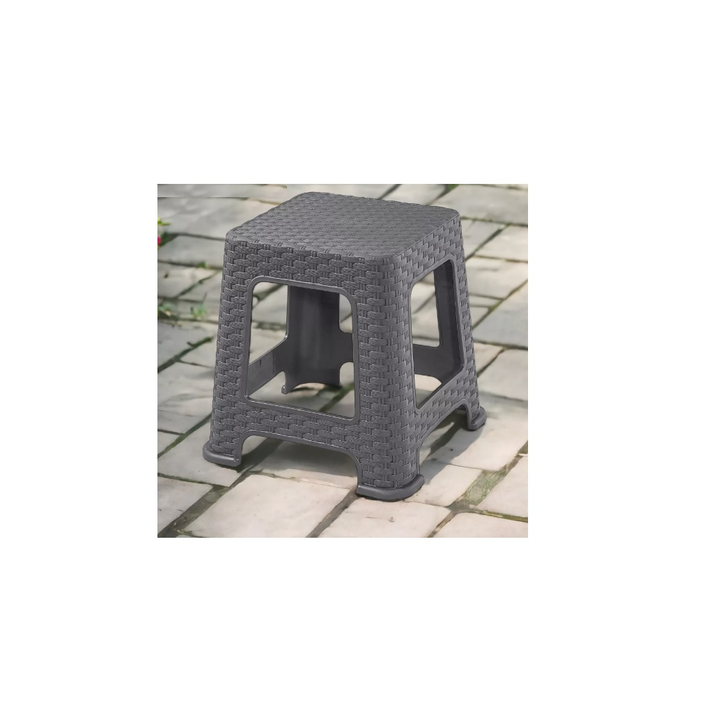 Табурет Violet Ротанг, пластиковый, малый, серый, 33.7x33.7x33 см
