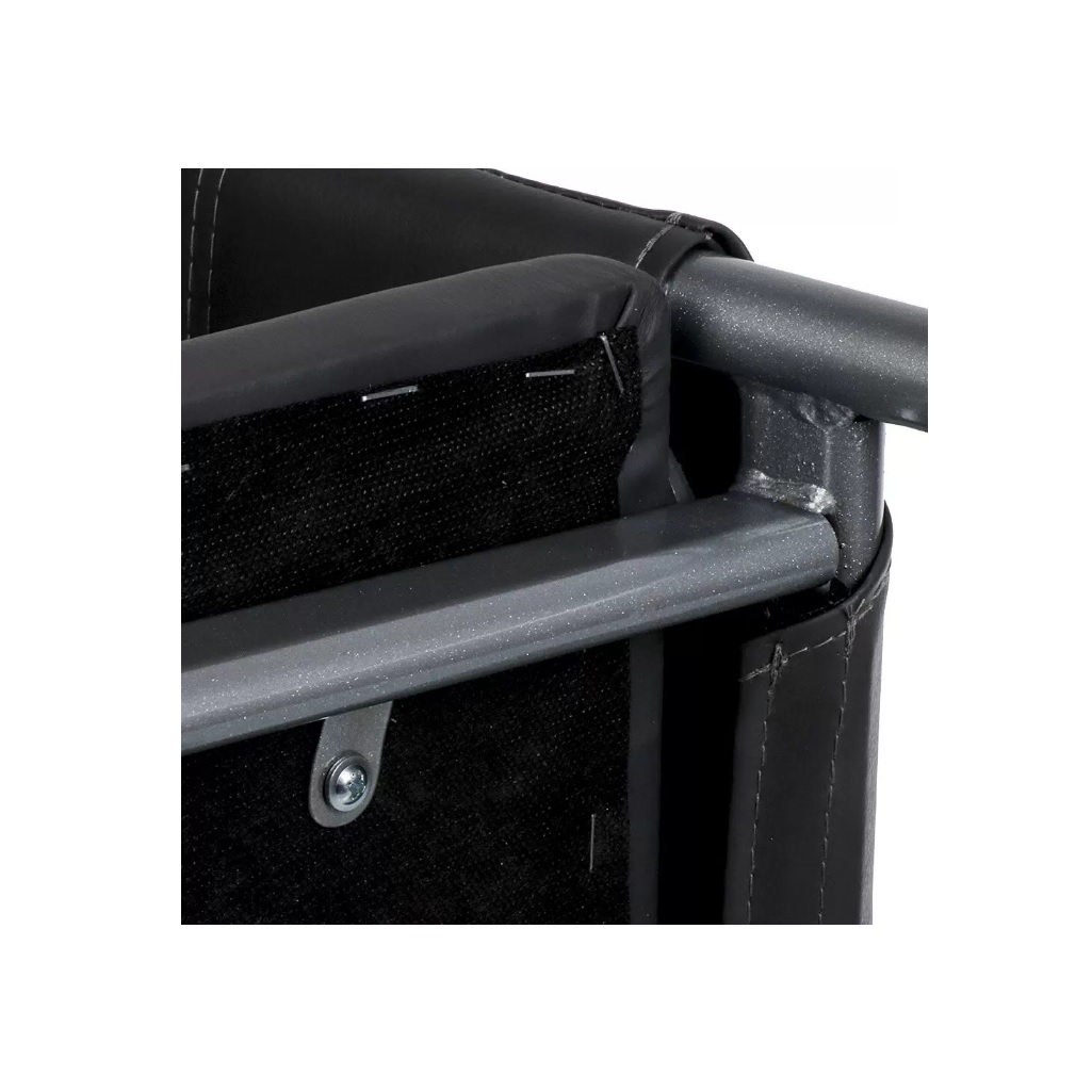 Стул Джокер, черный на черном матовом каркасе, 390х370х430 мм, квадратные формы, металл, кожзаменитель