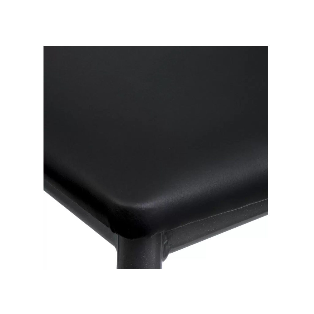 Стул Джокер, черный на черном матовом каркасе, 390х370х430 мм, квадратные формы, металл, кожзаменитель