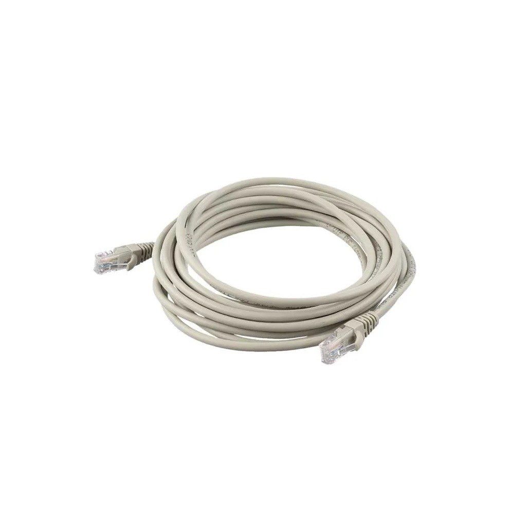 Патч-корд GoPower RJ-45-RJ-45 кат.5е, ПВХ, круглый, серый, 5 м