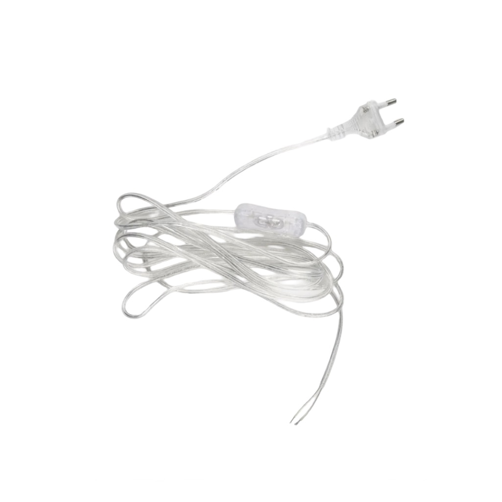 Шнур сетевой Uniel UL-00007235 с вилкой и выключателем, 1 А, 250 Вт, прозрачный, 4.5 м