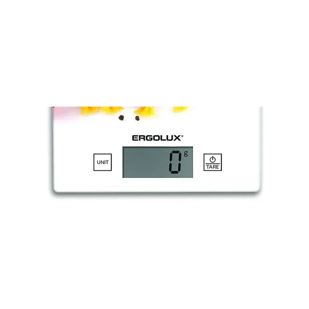 Весы кухонные  Ergolux ELX-SK01-С36 электронные, стекло, 15х15 см,  до 5 кг