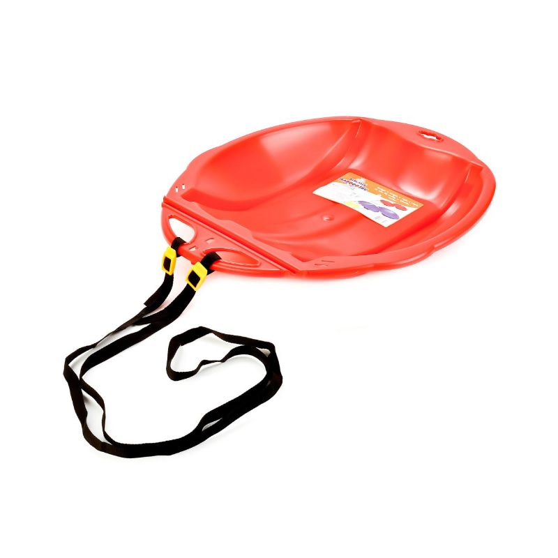 Санки-ледянки Олимпик Веселый паровозик с ремнем, красные 7993-00