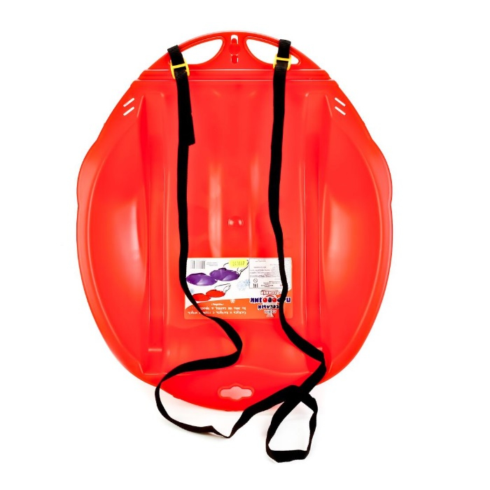 Санки-ледянки Олимпик Веселый паровозик с ремнем, красные 7993-00