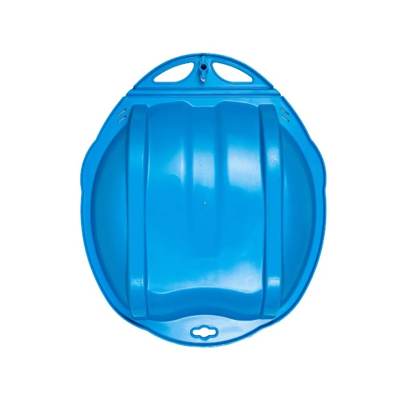 Санки-ледянки Олимпик Веселый паровозик с ремнем, голубые