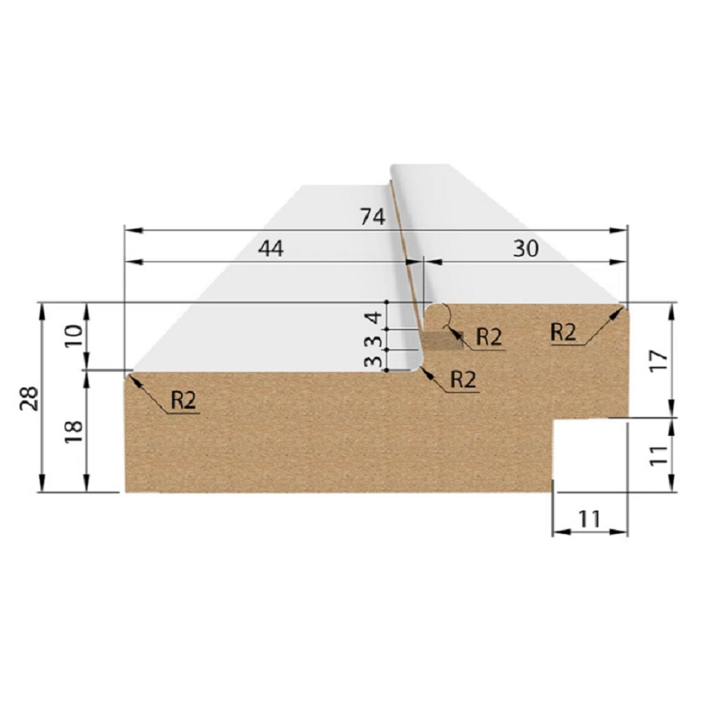 Коробка дверная ПВХ венге 75х35 мм х 2.07 м, структурированная фактура