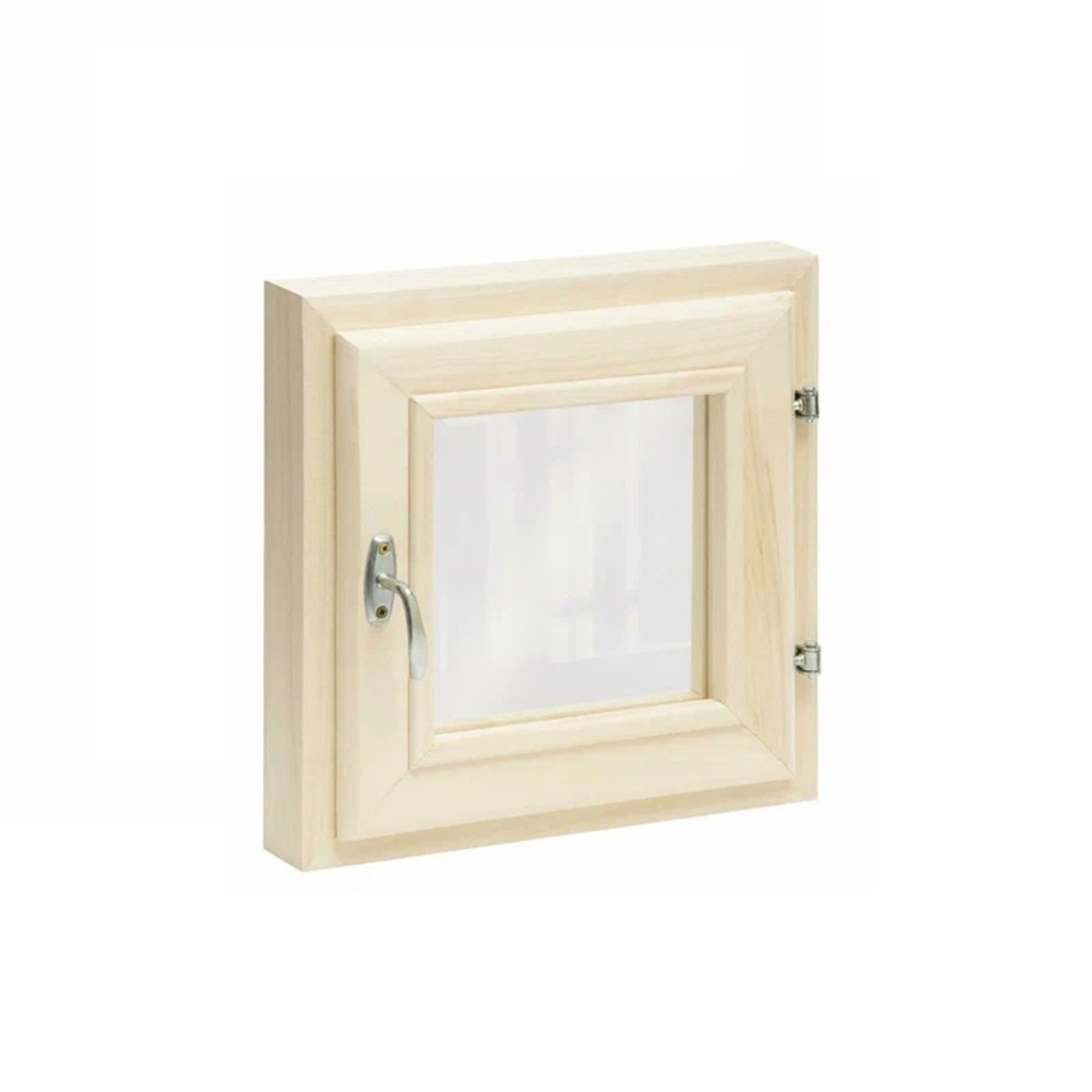Оконный блок деревянный 400х400 мм 2 стекла, одностворчатый, липа