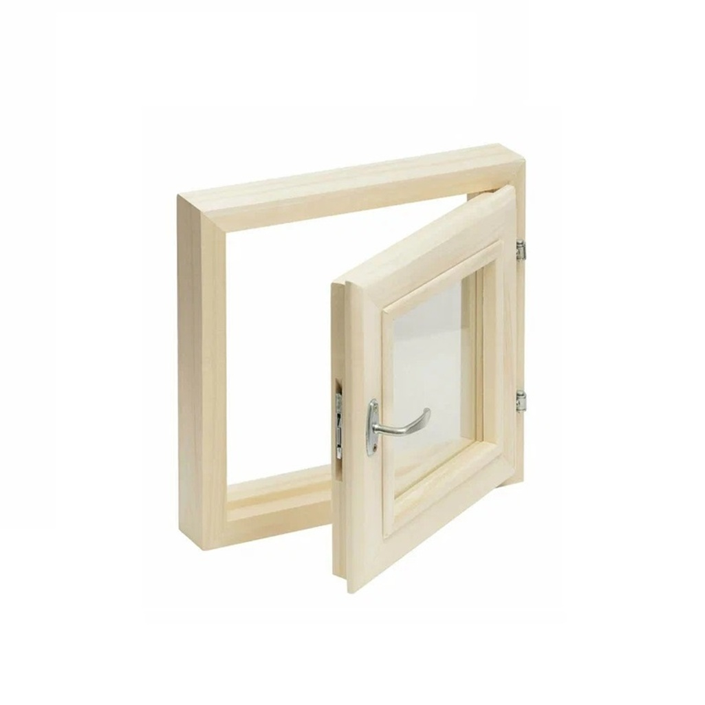 Оконный блок деревянный 400х400 мм 2 стекла, одностворчатый, липа