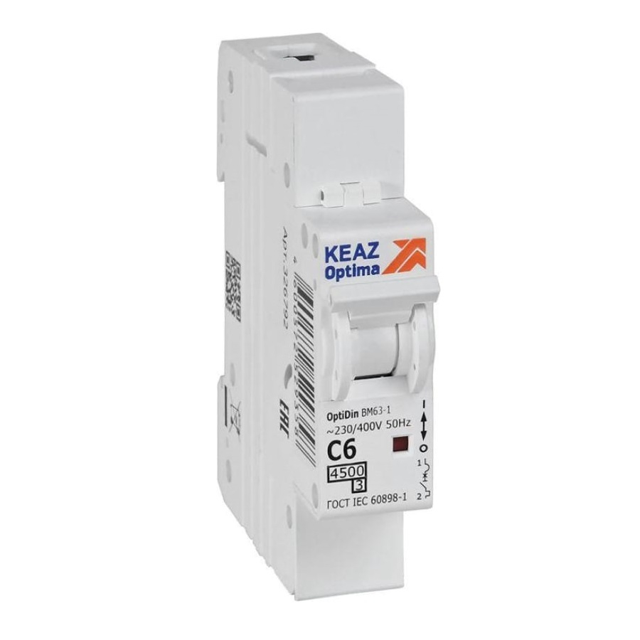 Автоматический выключатель КЭАЗ OptiDin BM63 1P 6А C 4,5кА AC