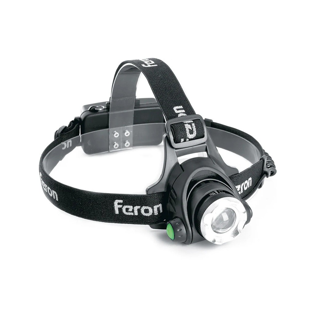 Фонарь светодиодный налобный Feron TH2305 Zoom аккумуляторный, 5 Вт, 2х18650, пластик, алюминий, черный