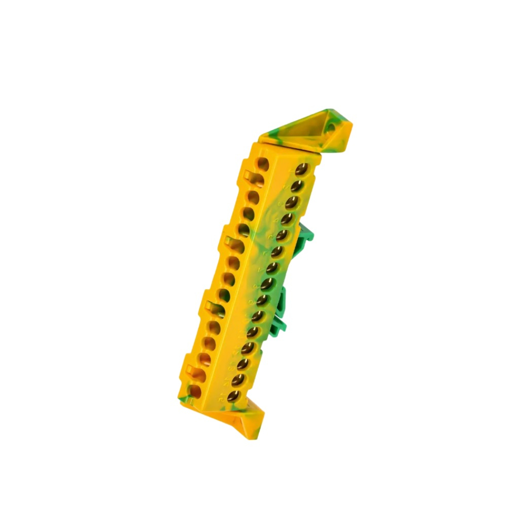 Шина Tekfor IEK PE земля, Стойка, 6х9-15-ЖЗ, TF-NN10-15-DP-K52