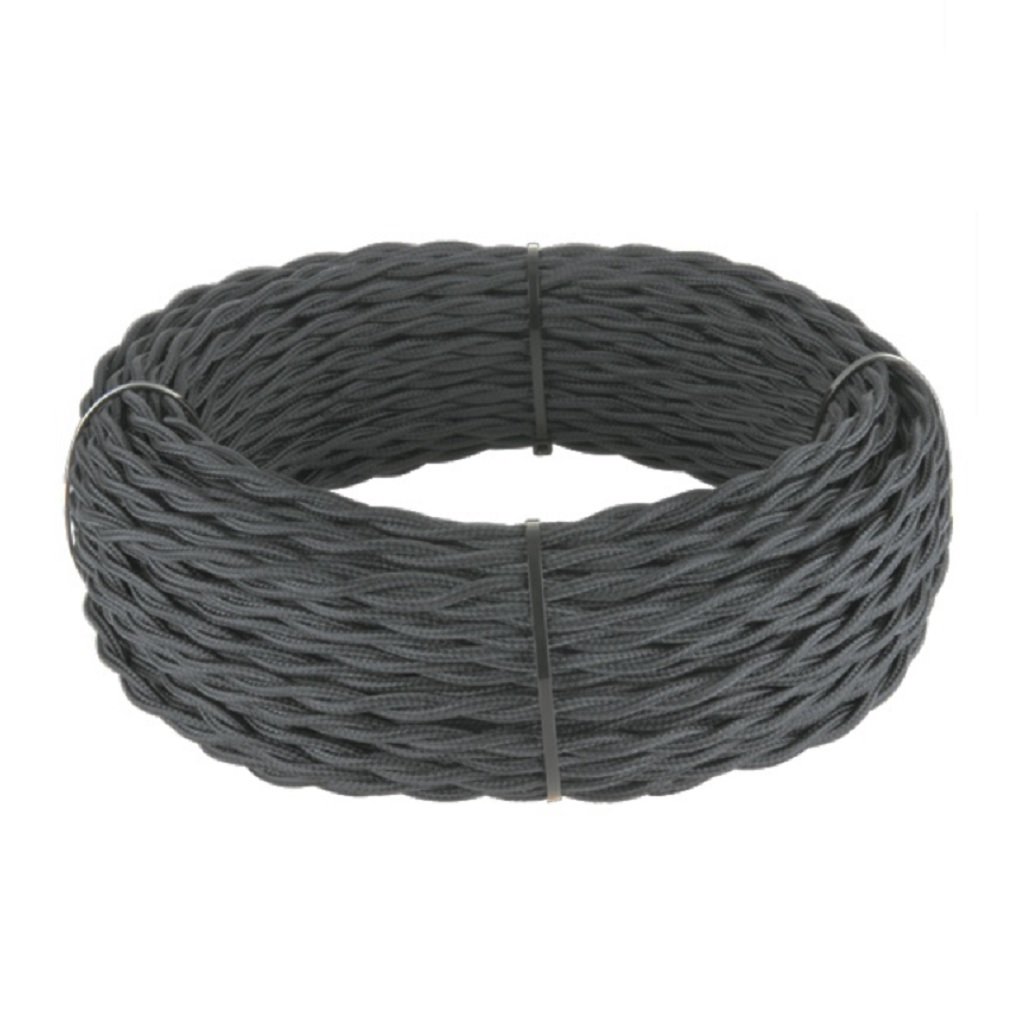 Провод декоративный витой 3х2,5 кв.мм, матовый, графит B1-435-713 для наружного монтажа электропроводки