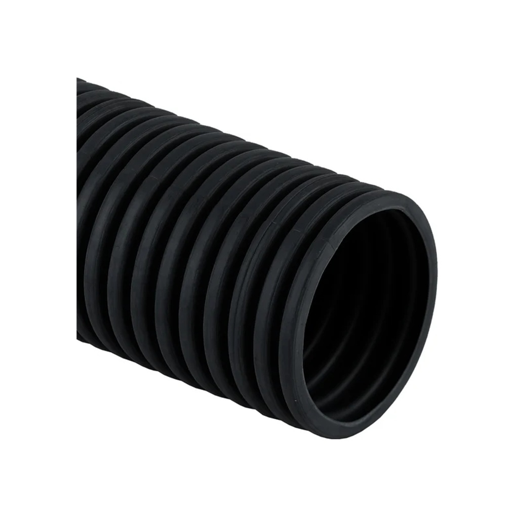 Труба гофрированная ПВХ Ruvinil 16301Ч с зондом, диаметр 63 мм, черная, легкая, бухта 15 м