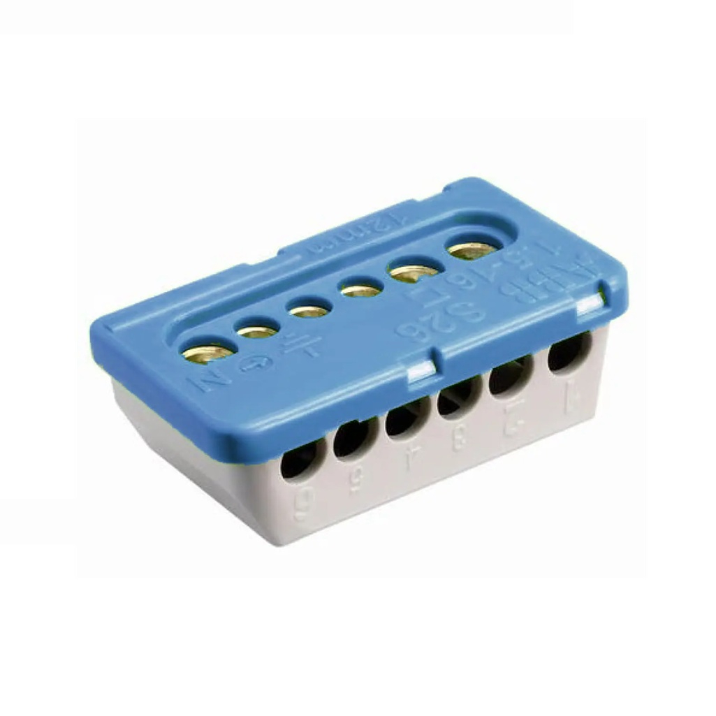 Клеммник силовой винтовой ABB NK/S06, 100 А, термопласт, синий
