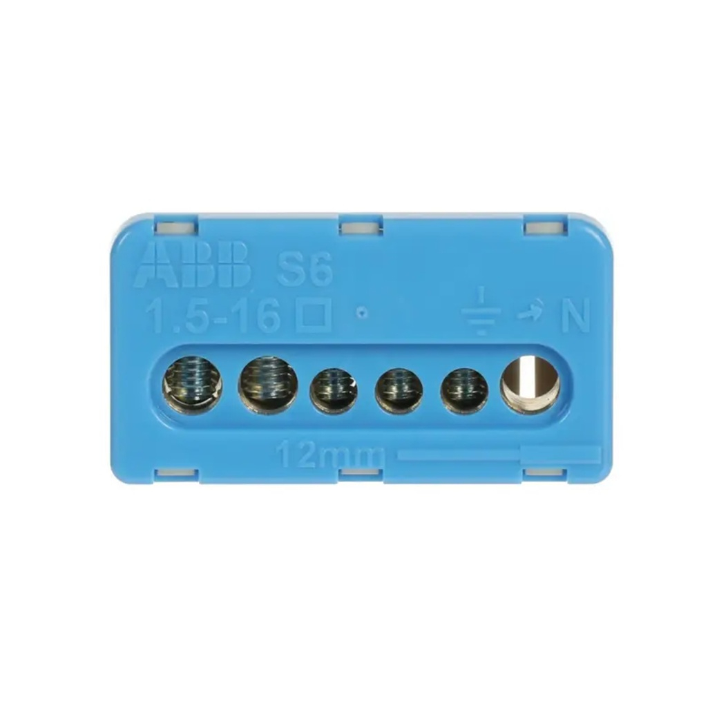 Клеммник силовой винтовой ABB NK/S06, 100 А, термопласт, синий