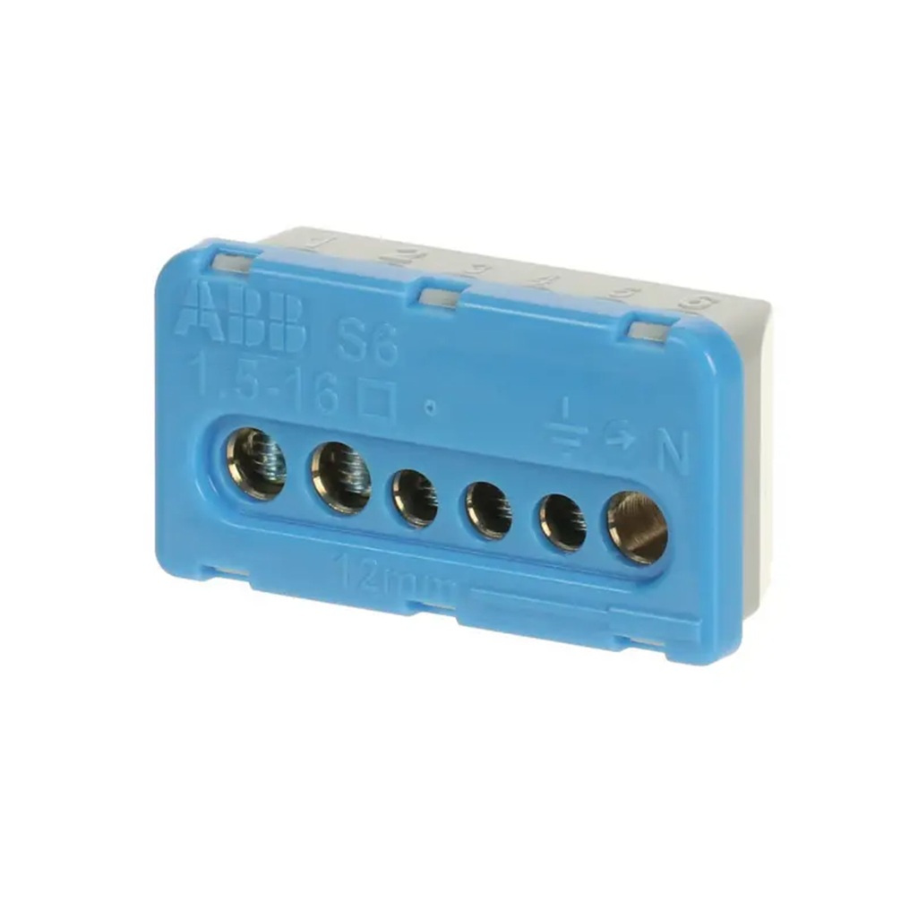 Клеммник силовой винтовой ABB NK/S06, 100 А, термопласт, синий