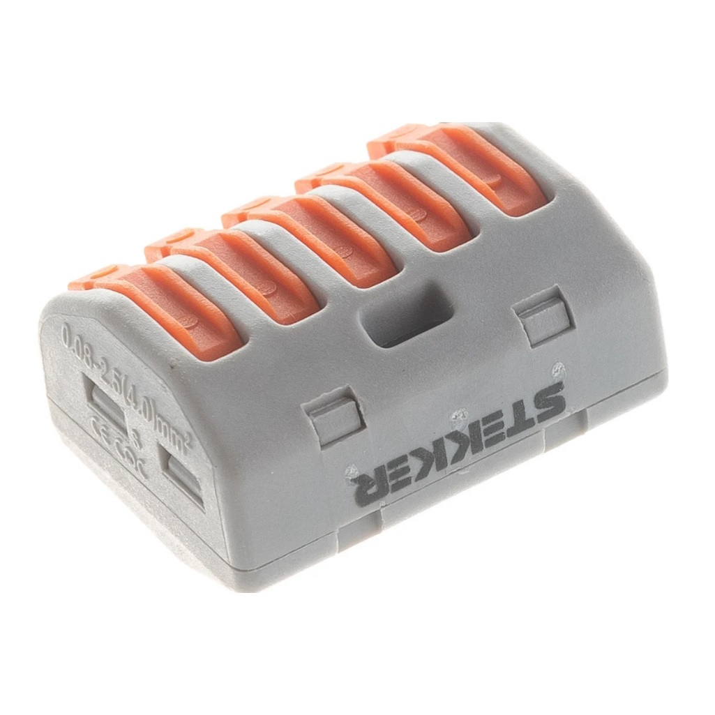 Клемма строительно-монтажная Stekker LD222-415, 5-проводная, 32398