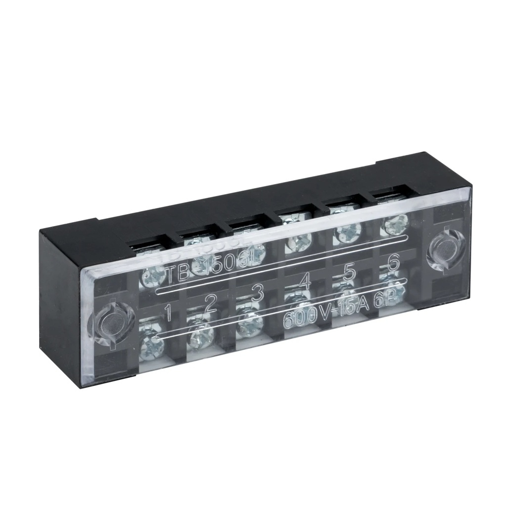 Колодка клеммная EKF TB-1506 до 1.5 кв.мм, 6 пар, 15 А, термопласт, черная