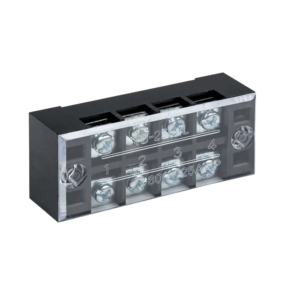 Колодка клеммная EKF ТВ-2504 до 2.5 кв.мм, 4 пары, 25 А, термопласт, черная