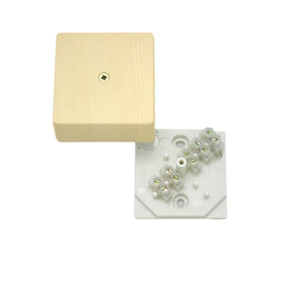 Коробка распределительная с клеммами 60х60х30 мм, сосна