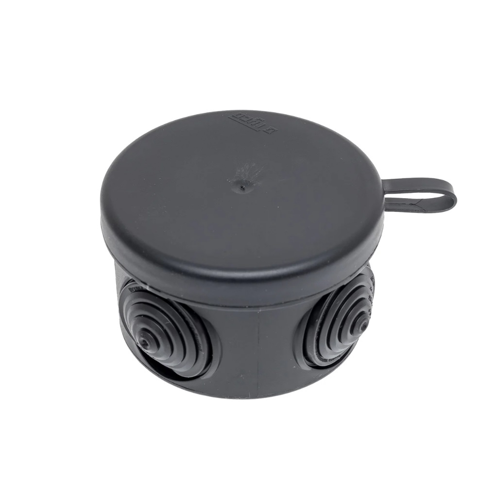 Коробка распаячная Ruvinil 67020МЧ, 1933483, 70х50 мм, черная, для открытой проводки