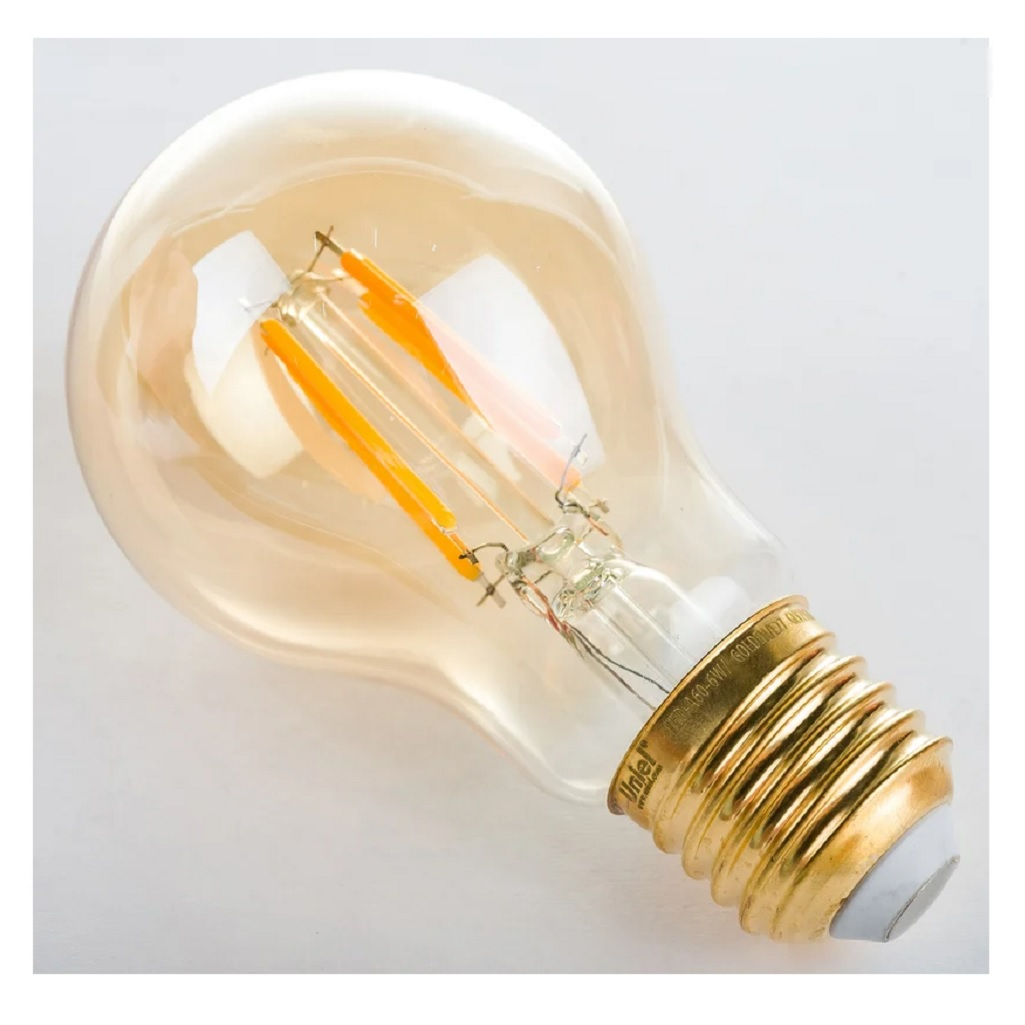 Лампа светодиодная Vintage Uniel LED-A60-6W/GOLDEN/E27 GLV21GO, золотистая