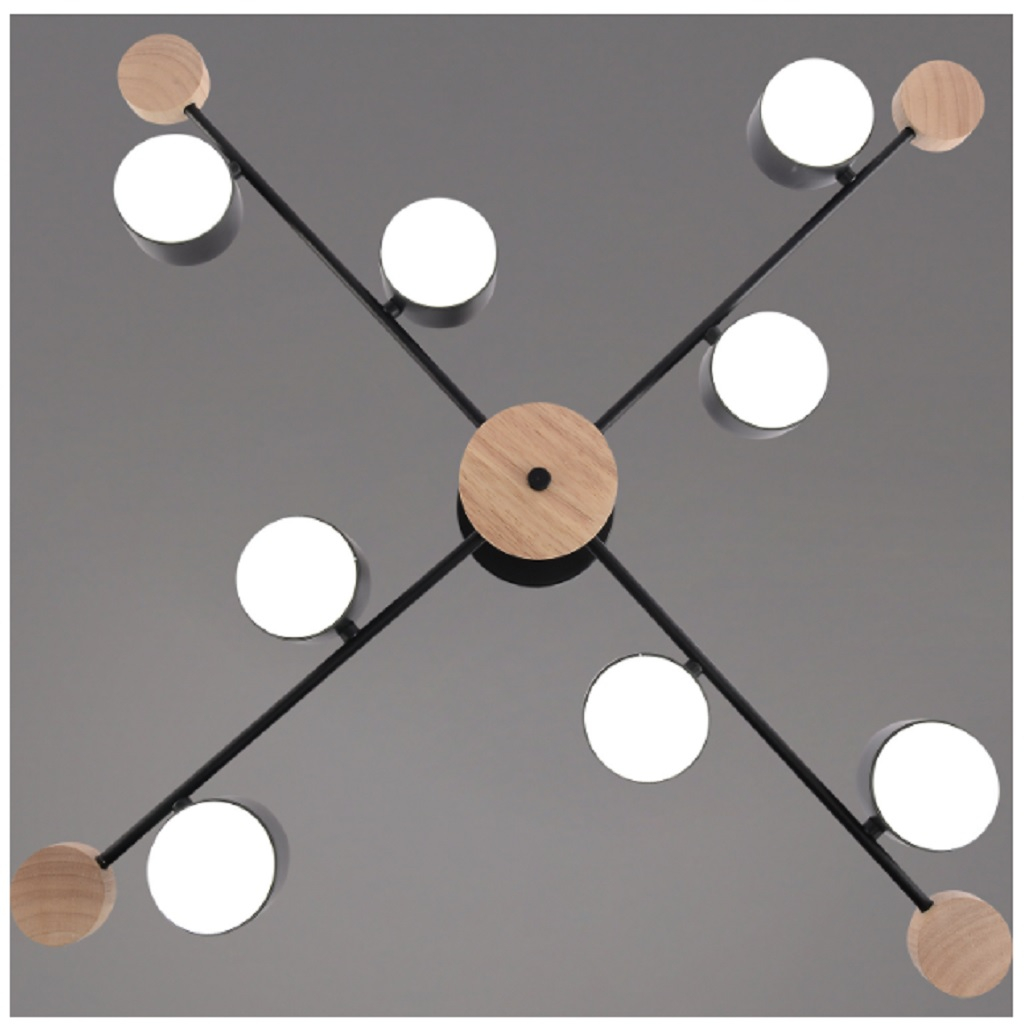 Люстра Reluce 003751-0.3-08 BK+WOOD GX53, 15 Вт, до 48 кв.м, черное дерево