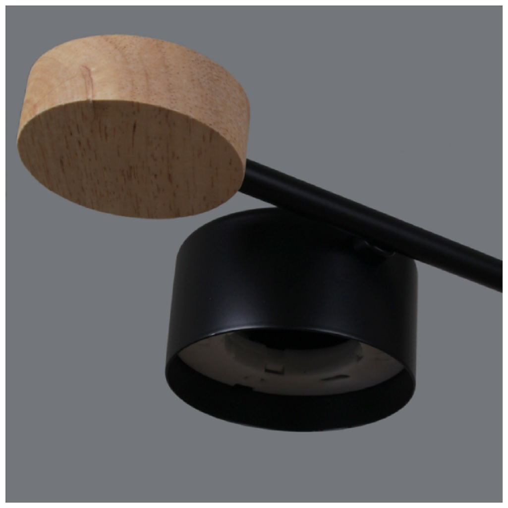 Люстра Reluce 003751-0.3-08 BK+WOOD GX53, 15 Вт, до 48 кв.м, черное дерево