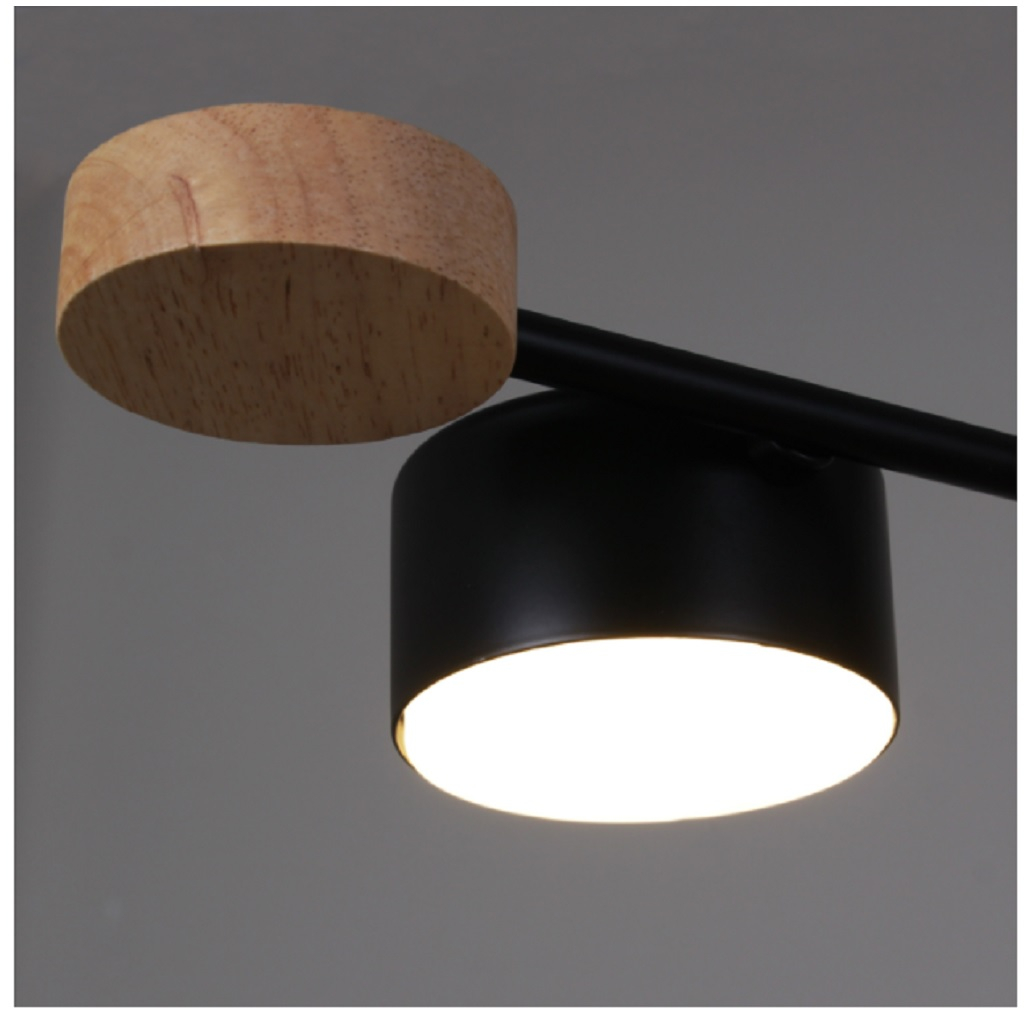 Люстра Reluce 003751-0.3-08 BK+WOOD GX53, 15 Вт, до 48 кв.м, черное дерево