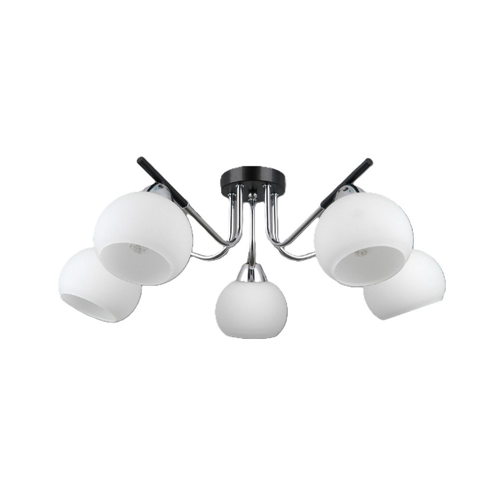 Люстра Illumico IL0713-5CSQ-24 BK CR LIBRA, 5 ламп, Е27, 200 Вт, стекло, до 30 кв.м