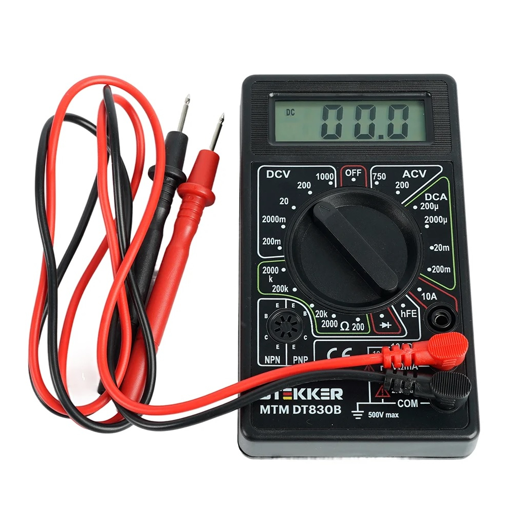 Мультиметр цифровой Stekker MTM DT830B 49992, защита от перегрузок, черный